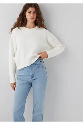 Mavi Ekru Basic Kazak Loose Fit / Bol Rahat Kesim 1710933-80194