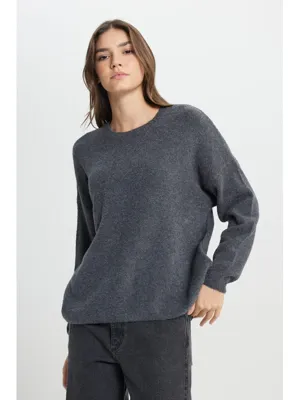 Wrangler Regular Fit Normal Kesim Antrasit Triko Hırka