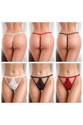 VALORIA MOON Sexy Dantel Detaylı Üçlü String