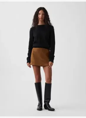 Gap Vegan Süet Mini Şort Etek