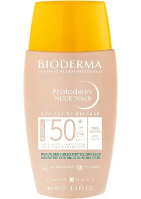 Esplendor Bioderma Photoderm Nude Touch SPF50+ Very Light Karma Yağlı Ciltler Kapatıcı Etkili Çok Yüksek Korumalı Renkli Güneş Kremi 40 ml