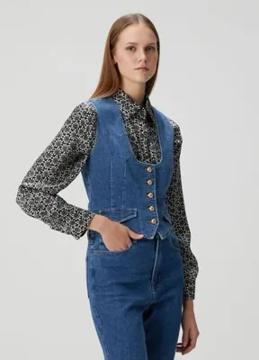 Faraway Marfa Mavi Denim Yelek