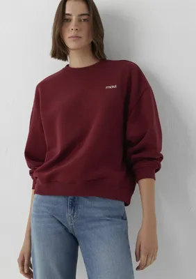 Mavi Logo Baskılı Bordo Sweatshirt
