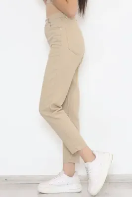 ByCukurovaFrango Vintage Soul Mom Fit - Klasik Dokuma Pantolon