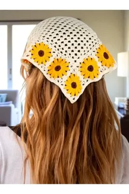 ZAHandmade El örgüsü üçgen bandana