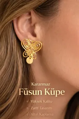 Nutly Accessories Masumiyet Füsun Küpe - Kelebek Küpesi - VIP Kaplama Kararmaz Solmaz