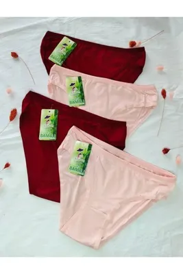 B'YOU life Bambu Kadın Külot 4'lü Paket Bordo&Pembe Renk – Yumuşak Dokulu, Nefes Alan Günlük İç Çamaşırı