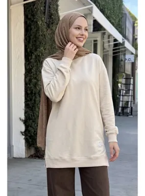 InStyle Etiket Detay Basic Bej Tunik