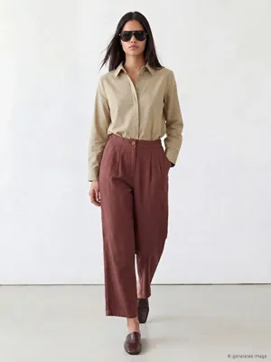 LCW Modest Beli Lastikli Geniş Paça Kadın Pileli Pantolon