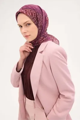 Silk Home Tencel Monare Eşarp Osmanlı Desen Mor 90X90