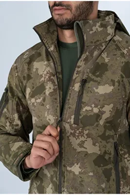 KUBİLAY ASKERİ MALZEME Combat Tactical Outdoor Kamuflaj Mont Su Rüzgar Geçirmez Erkek Softtjell Mont - 305