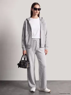 LCW Modest Beli Lastikli Nakışlı Triko Pantolon