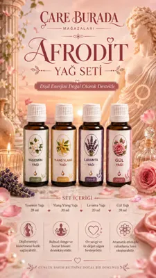 Afrodit Yağ Seti (Ylang Ylang & Gül & Lavanta & Yasemin)