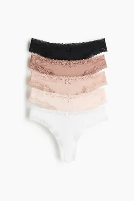 H&M 5'li Mikrofiber ve Dantel Brazilian Külot