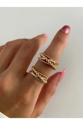 ringbox Kadın Gold Çapraz Yüzük