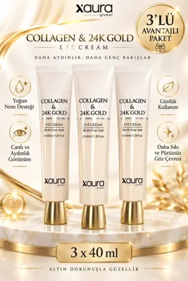 XAURA GLOBAL Collagen & 24K Gold Eye Cream 40 ml 3 Adet