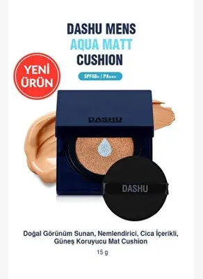 Dashu Doğal Bitişli, Nemlendirici, Cica İçerikli Mat Cushion DASHU Mens Aqua Matt Cushion SPF50+ PA+++