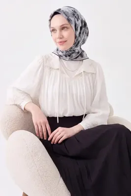 Silk Home Soft Eşarp Fleur Füme
