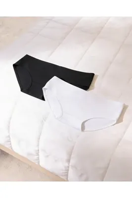 Bolero Kadın Bambu 2'li Hipster Külot Siyah Beyaz