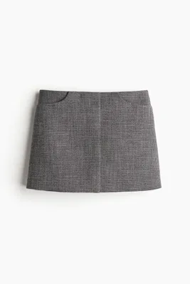 H&M Kalıplı Gabardin Mini Etek