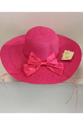 Suyutti Arıcı Store Yeni Sezon Koyu Pembe Rengi Bayan Hasır Şapka