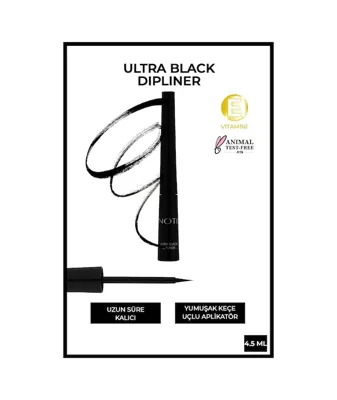 Note Cosmetics Ultra Black Dipliner Keçe Fırça Uçlu - Siyah