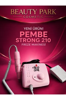 ELLEA NAIL PEMBE STRONG 210 FREZE TIRNAK TÖRPÜ MAKİNESİ ORJİNAL KOREA 1 YIL GARANTİLİ