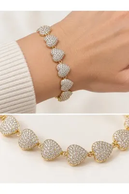 Genel Markalar Gold Renk Motifli Parlak Taşlı