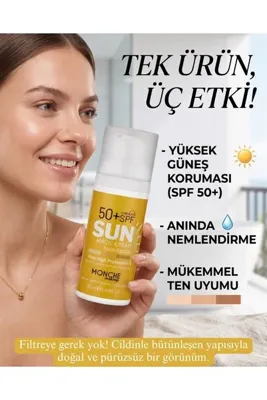 Monche SUN Magic Cream 50+ Spf Renkli Yüksek Koruma Güneş Kremi (Ten renginiz ile uyum sağlar)