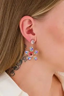 MRK Vip İthal Çiçek Model Taşlı Küpe