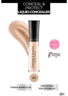 Note Cosmetics Conceal & Protect Likit Göz Altı Kapatıcısı - 05 Soft Ivory Yüksek Kapatıcılık ve Tüm Ciltler İçin Uygun
