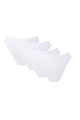 Kom Kadın Modal Pamuklu Likralı Basic Beyaz 4'lü Slip Külot Seti QK1.BK1S.O7CK.SMLP