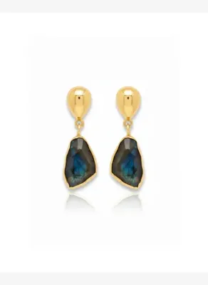 Linya Jewellery Doğal Labradorit Küpe