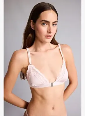 Defacto Dantel Detaylı Saten Kapsız Pedsiz Balensiz Bralet