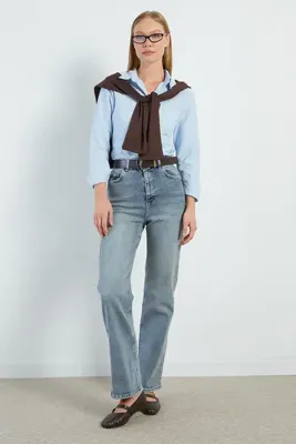 Fulla Moda Fermuarlı Straight Fit Jean