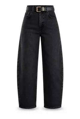 5in1Canpolat Füme Kemerli Baggy Jean 3010