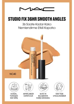 MAC M.A.C Studio Fix 36HR Smooth Angles 36 Saate Kadar Kalıcı Nemlendirme Etkili Kapatıcı - NC40