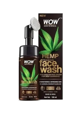 WOW Skin Hemp Yüz Temizleme Köpüğü-Güçlendirici Yenileyici Canlandırıcı Yüzde Doksan Sekiz Doğal Içerik 150ML