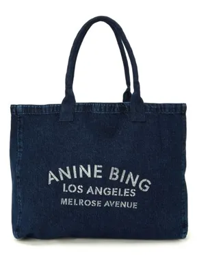 Anine Bing Leo Mavi Kadın Denim Alışveriş Çantası