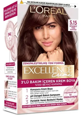 L'Oréal Paris 4 Adet L Oréal Paris Excellence Creme Saç Boyası Efsanevi Türk Kahvesi 5.15 1 Adet