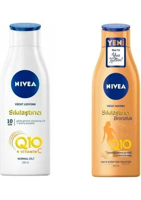 NIVEA Nivea Q10 Sıkılaştırıcı Vücut Bakım Sütü 400ml ve Losyon 250ml, C Vitamini, Nemlendirici, İkili Paket, Kuru ve Normal Cilt