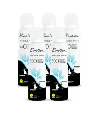EMOTION Emotion Invisible Fresh Black&White Kadın Sprey Deodorant 150 ML x 5