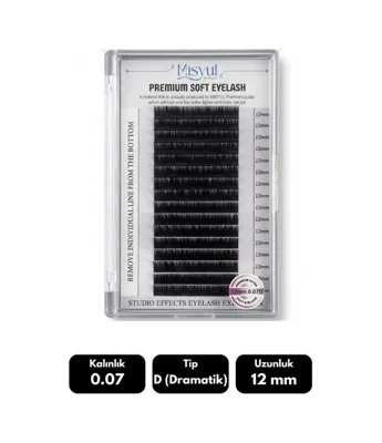 misyul 0.07c natural kıvrım 15 mm soft eyelash doğal i̇pek kirpik 16'lı