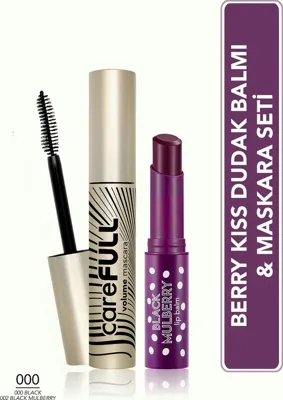 Flormar Berry Kiss Dudak Balmı Ve Maskara Seti - Karadut Aromalı Balm Ve Carefull Volume Maskara SET326