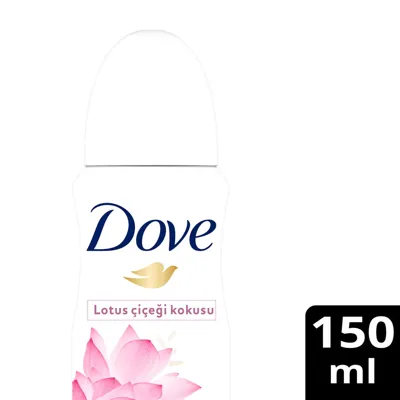 DOVE Kadın Sprey Deodorant Nemlendirici Bakım Lotus Çiçeği 150 ml