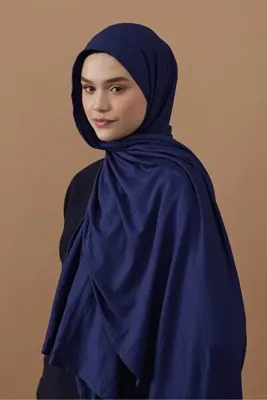 Modakaşmir Penye Şal Lacivert  Rengi
