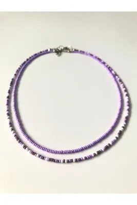Handmade Minimal Boncuk Ikili Kolye Seti