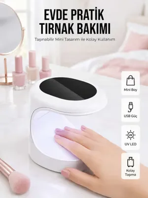 Epilons Kalıcı Oje Kurutucu Mini UV Işınlı Taşınabilir Hızlı ve Pratik Oje Kurutucu