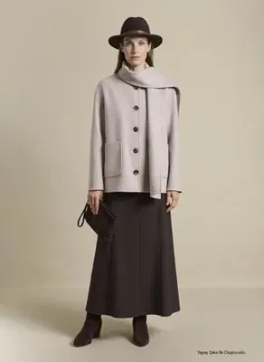 Brooks Brothers BBFW26FSK011 Kahve Kadın Midi Dokuma Etek