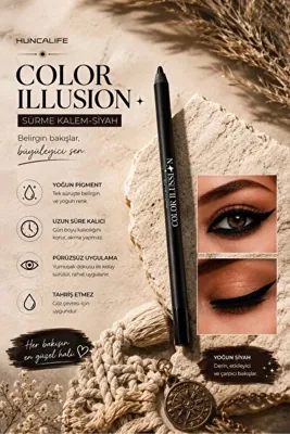 Carmina Huncalife Color Illusion Sürme Göz Kalemi - Siyah - 8690973231192
